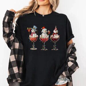 Drink Drank Drunk Shirt, Wine Lover Shirt, Funny Santa Claus Christmas Tee, Beer